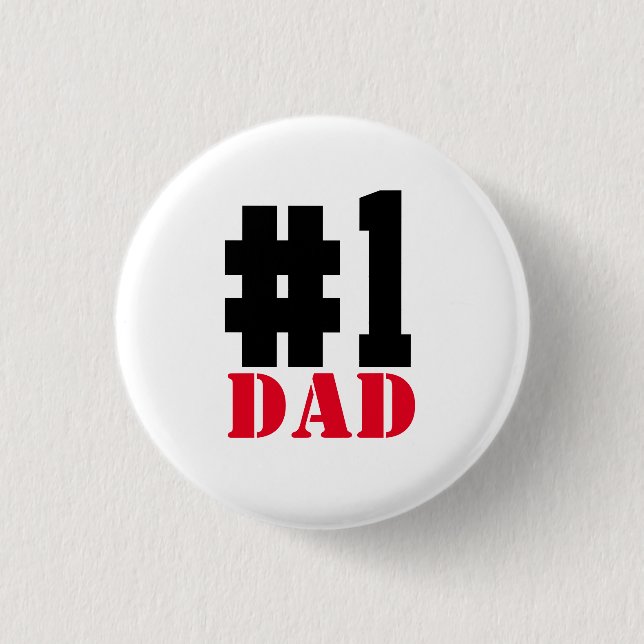 Father's Day Number 1 Dad 3 Cm Round Badge (Front)