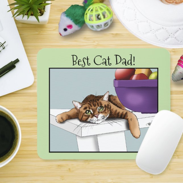 Father's Day Orange Tabby Cat Mouse Pad (Creator Uploaded)