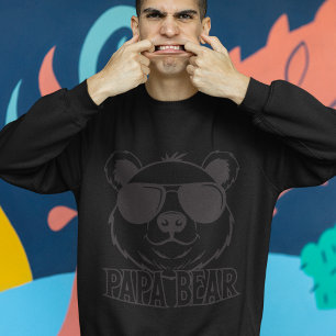 Father's Day PaPa Bear Black ON Black Modern Sweatshirt