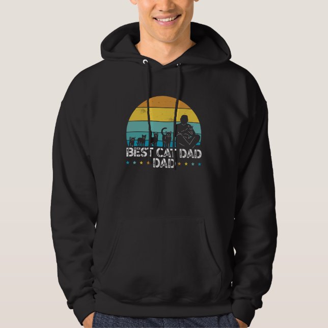 Fathers Day Papa Best Cat Dad Ever Fatherhood Dadd Hoodie (Front)