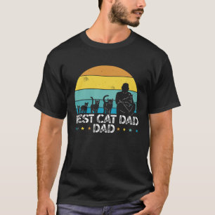 Fathers Day Papa Best Cat Dad Ever Fatherhood Dadd T-Shirt