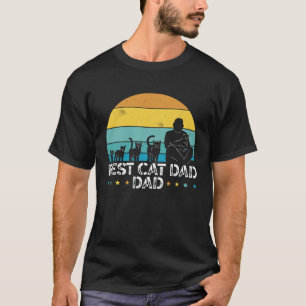 Fathers Day Papa Best Cat Dad Ever Fatherhood Dadd T-Shirt