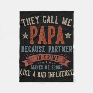 Father's day papa call papa funny papa birthday fleece blanket
