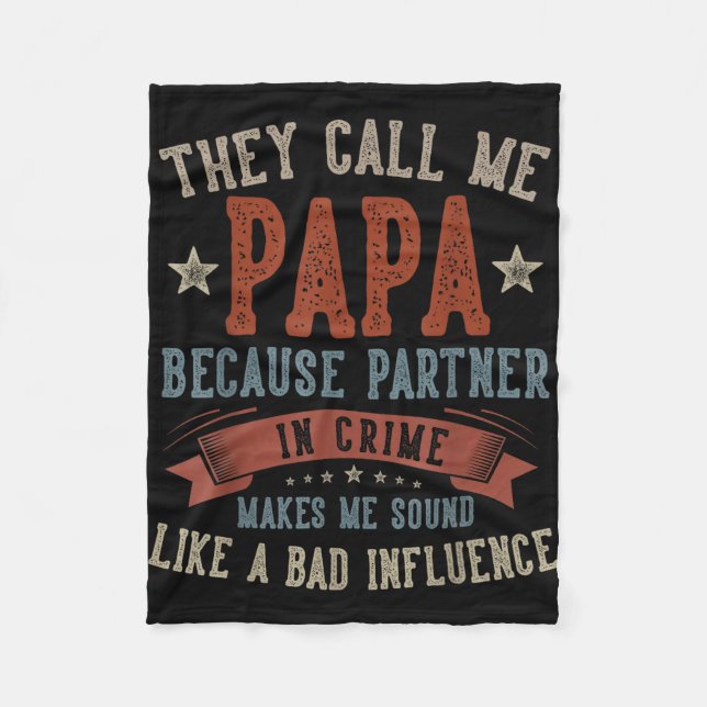 Father's day papa call papa funny papa birthday fleece blanket (Front)