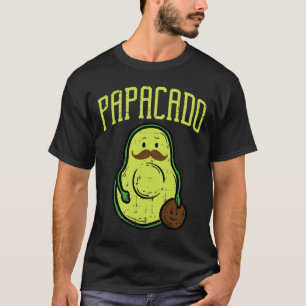 Fathers Day Papacado Papa Avocado Funny Vegan Guac T-Shirt