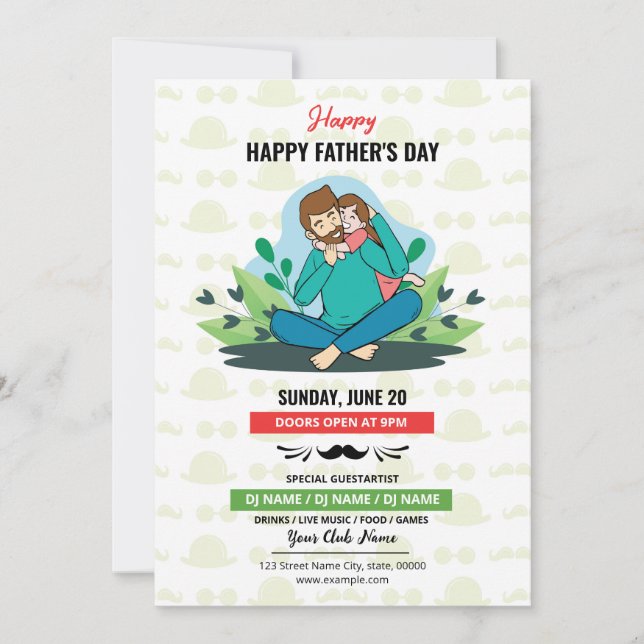 Father's Day Party Invitation Flyer (Front)