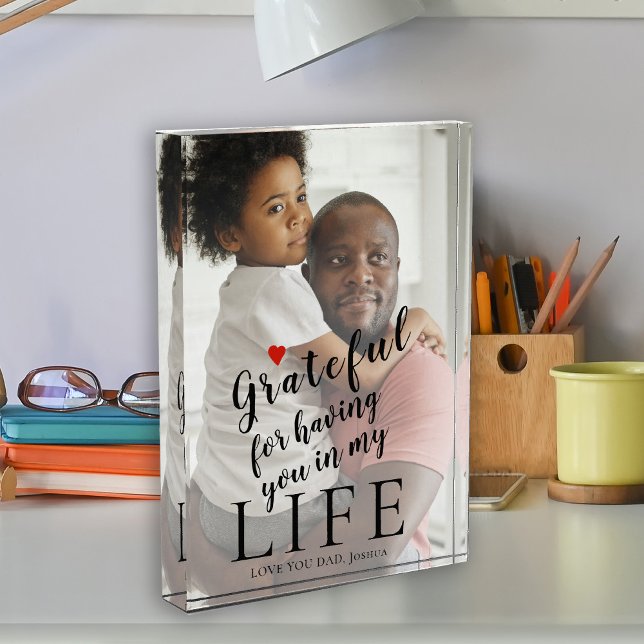 Fathers Day personalised photo and text quote Block (Creator Uploaded)