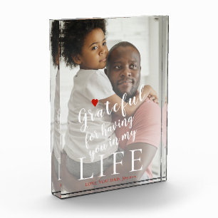 Fathers Day personalised photo and text quote Block