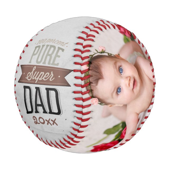 Fathers Day Personalised Pure Super Dad Baseball (Angled)