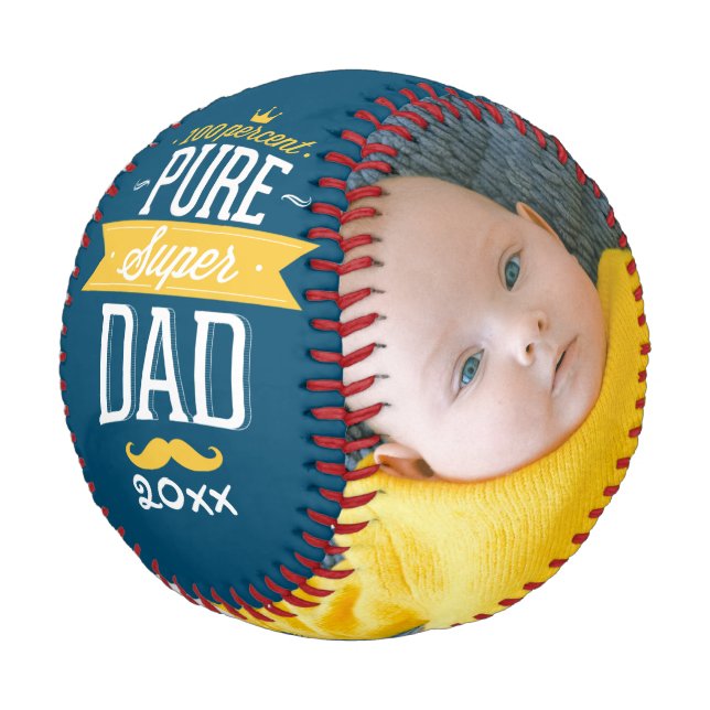 Fathers Day Personalised Pure Super Dad Baseball (Angled)