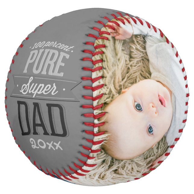 Fathers Day Personalised Pure Super Dad Softball (Angled)