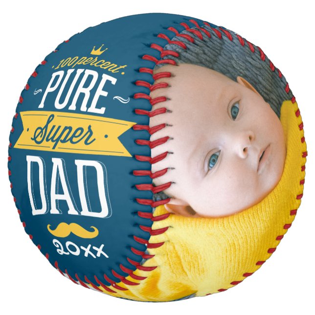 Fathers Day Personalised Pure Super Dad Softball (Angled)
