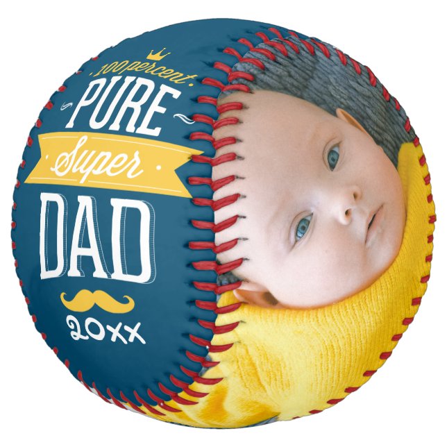 Fathers Day Personalised Pure Super Dad Softball (Angled)