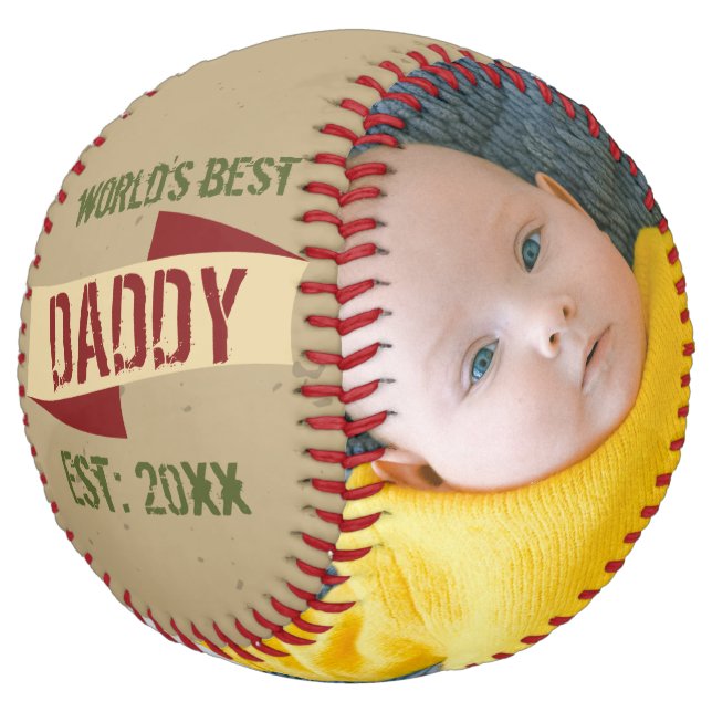 Fathers Day Personalised Unique Made By You Softball (Angled)