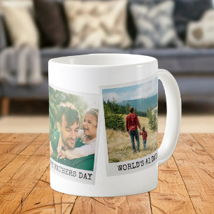 Fathers Day Personalized 3 Photo Collage Coffee Mug