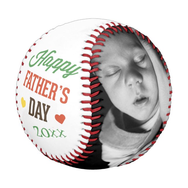 Fathers Day Personalized Colorful Baseball (Angled)