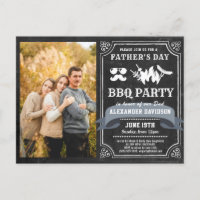 Father's Day Photo BBQ Party Invitation