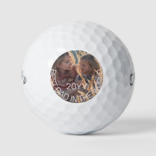 Fathers Day Photo Best Dad in the World   Year Golf Balls