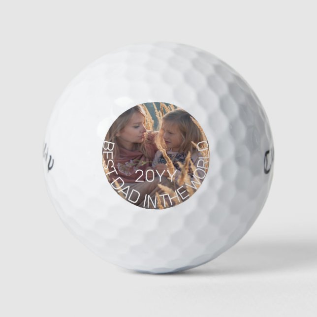Fathers Day Photo Best Dad in the World | Year Golf Balls (Front)