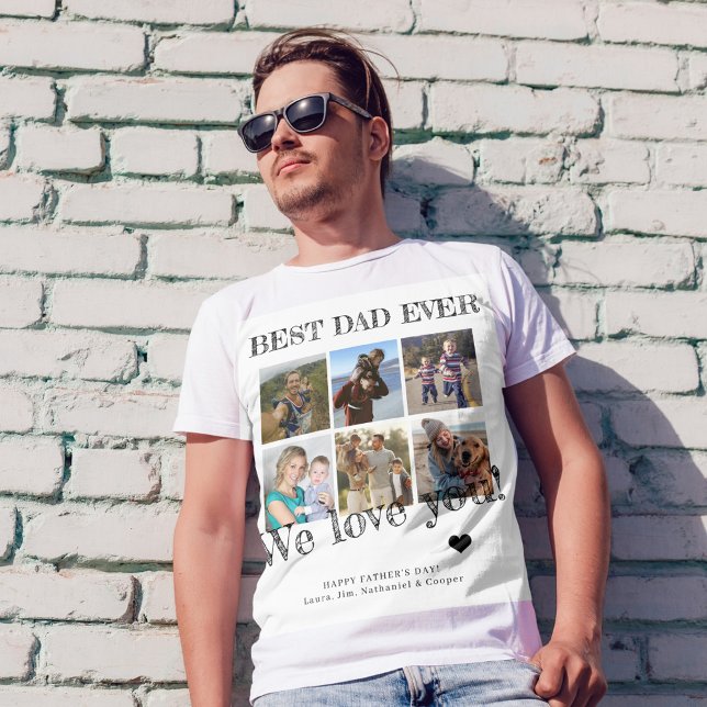 Father's Day photo collage best dad ever custom T-Shirt (Creator Uploaded)