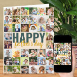 Father's Day Photo Collage Big Personalised Card<br><div class="desc">Big Father's Day card with personalised message and photo collage. The design is lettered in oversized typography and brush script. You can also personalise the message on the inside. Upload your pictures (working in rows from left to right, top to bottom) and these will be displayed in square / instagram...</div>