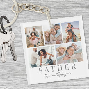 Fathers Day Photo Collage Key Ring