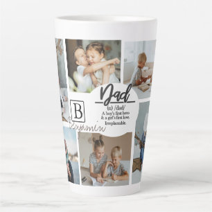 Father's Day Photo Collage Latte Mug