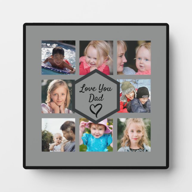 Father's Day Photo Collage Plaque (Front)