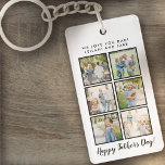 Father's Day Photo Collage White Key Ring<br><div class="desc">Best dad script font with 6 family photo slots along with a custom message for your number 1 Dad.</div>