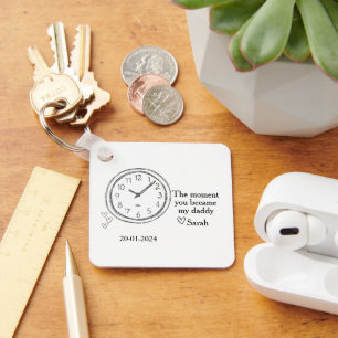 Father's Day Photo with Special Date and Message Key Ring