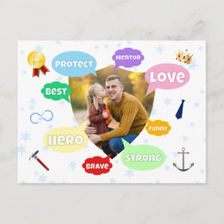 Fathers Day Photo Word Clouds Best Dad Father Postcard