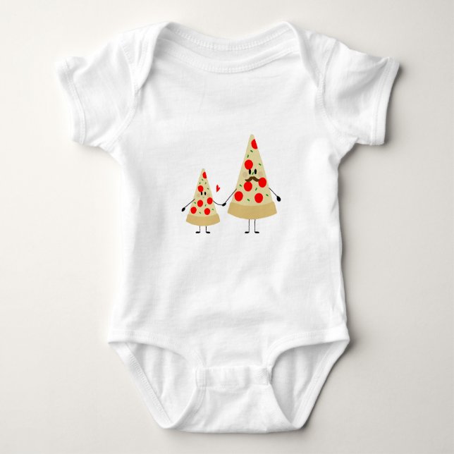 fathers day pizza baby bodysuit (Front)
