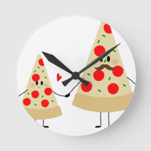 fathers day pizza round clock