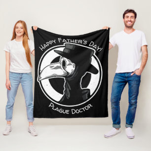 Father's Day Plague Doctor Bird Mask B/W Steampunk Fleece Blanket