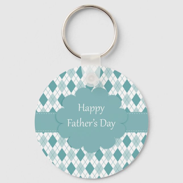 Fathers Day plaid Key Ring (Front)