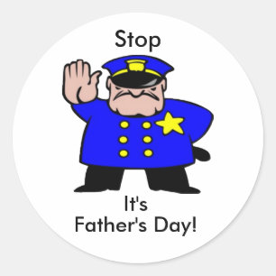 Father's Day Policeman Sticker