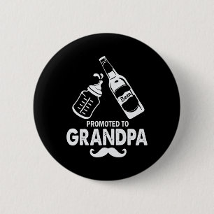 Father's Day Promoted To Grandpa 6 Cm Round Badge