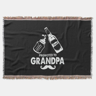Father's Day Promoted To Grandpa Throw Blanket