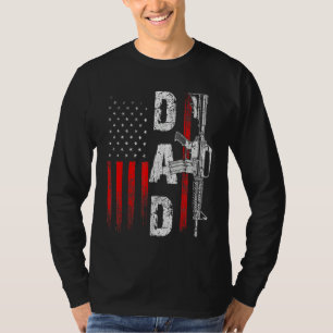 Father's Day Proud Dad Daddy Gun Rights Ar 15 Amer T-Shirt