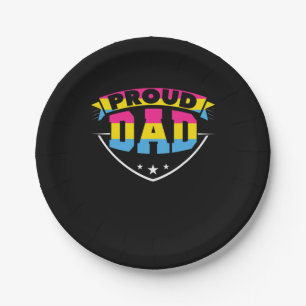 Father's Day Proud Dad Pansexual Daughter Paper Plate