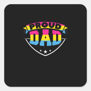 Father's Day   Proud Dad Pansexual Daughter Square Sticker