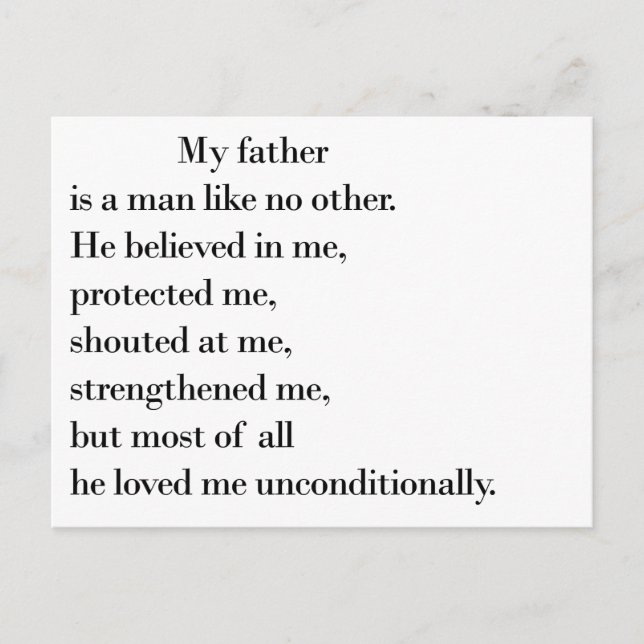 Father's Day Quotes From Daughter Postcard (Front)