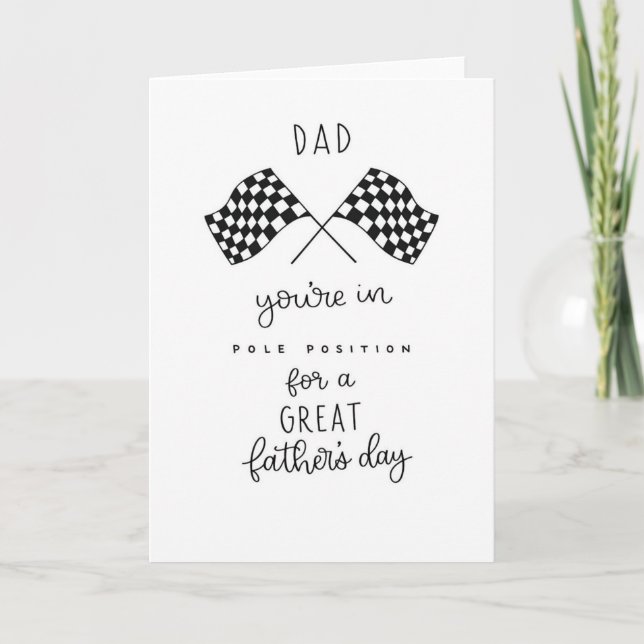 Father's Day Racing Card - F1 Dad Gift, Pole  (Front)