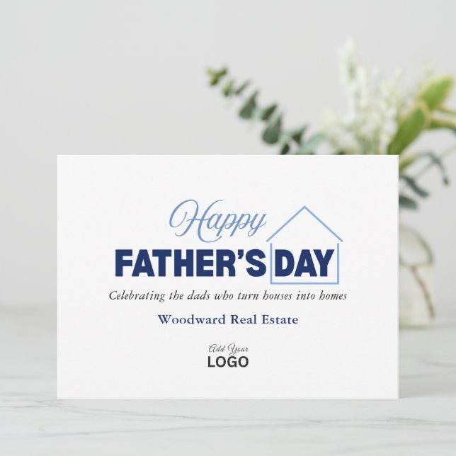 Father's day | Real Estate Referrals Logo QR Code  Card (Standing Front)