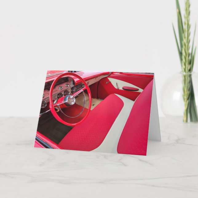 Father's Day Red and White Car Card (Front)