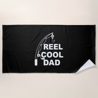 Father's Day Reel Cool Dad Beach Towel