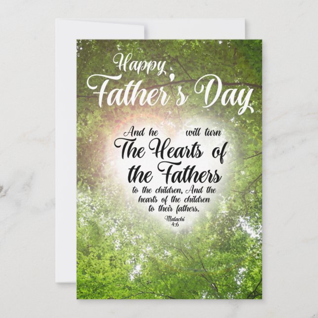 Father's Day Religious Christian Malachi 4:6 Holiday Card (Front)