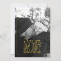 Father's Day Retro Black White Photo I Love Daddy