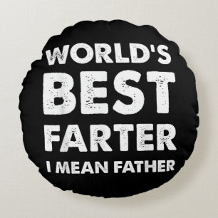 Father's Day Retro Dad World's Best Farter I Mean Round Cushion