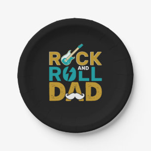 Father's Day Rock And Roll Dad Paper Plate